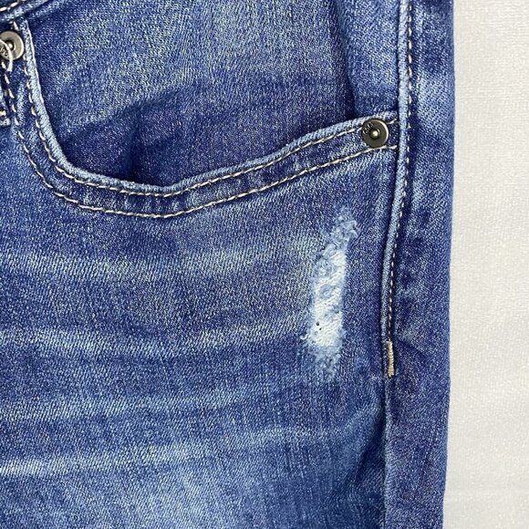 Gap Premium Super Skinny Low Rise Stretch Blue Jeans Size 6 30x28 Distressed - Picture 6 of 8